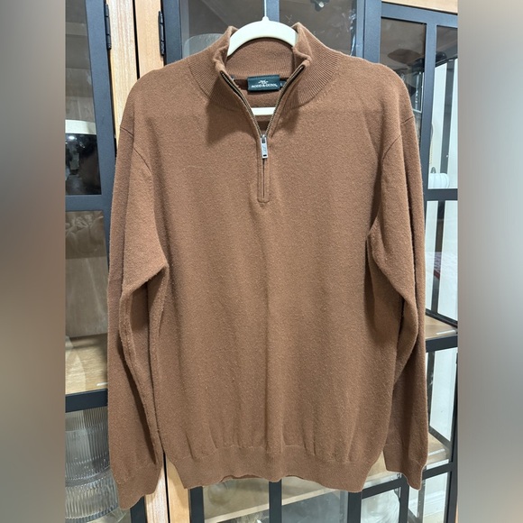 RODD & GUNN Cashmere optim wool 1/4 Half-Zip Sweater pullover merino chocolate - Picture 12 of 12